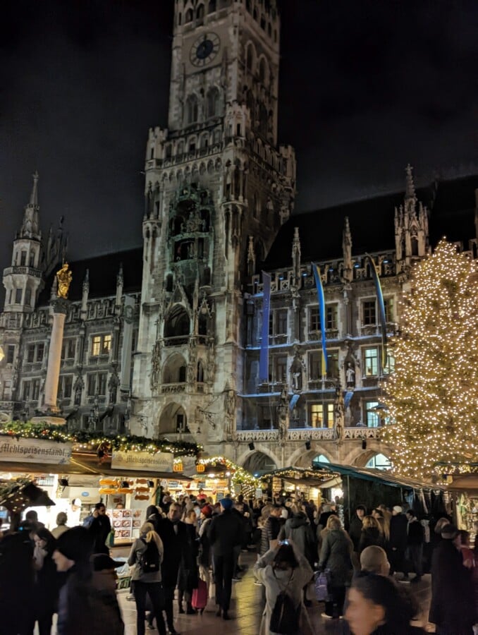 Munich Christmas Market in front of a historical church