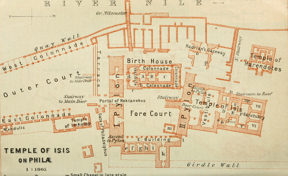 map of philae temple aswan