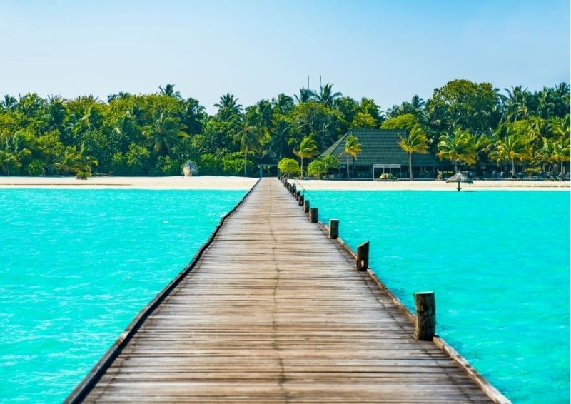 Dhiffushi Island pathway, Maldives