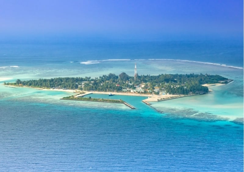 Aerial view of Mathiveri, Maldives