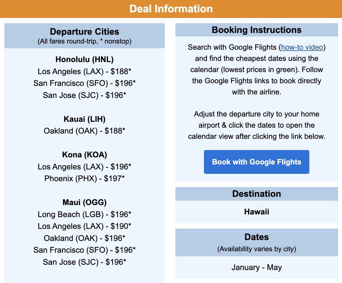 Hawaii flight deal