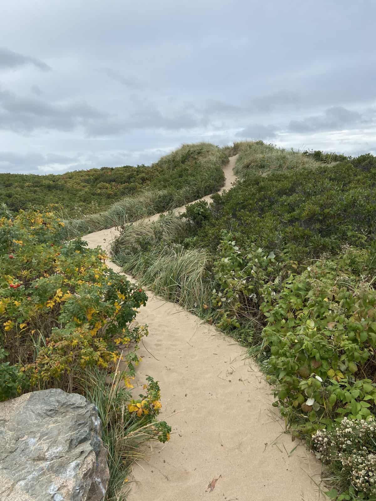 Margaree Harbour Beach, Cabot Trail itinerary, Cape Breton Island, path to the lighthouse