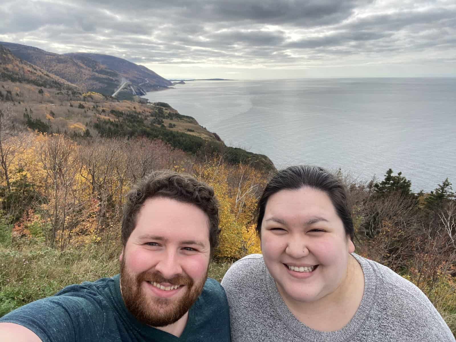 selfie on the Skyline Trail coast line on Cape Breton Island, Nova Scotia