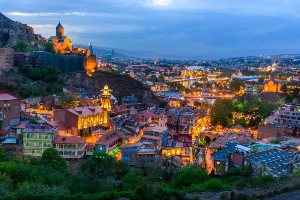 View over Tbilisi Old Town in the evening — Getty Images