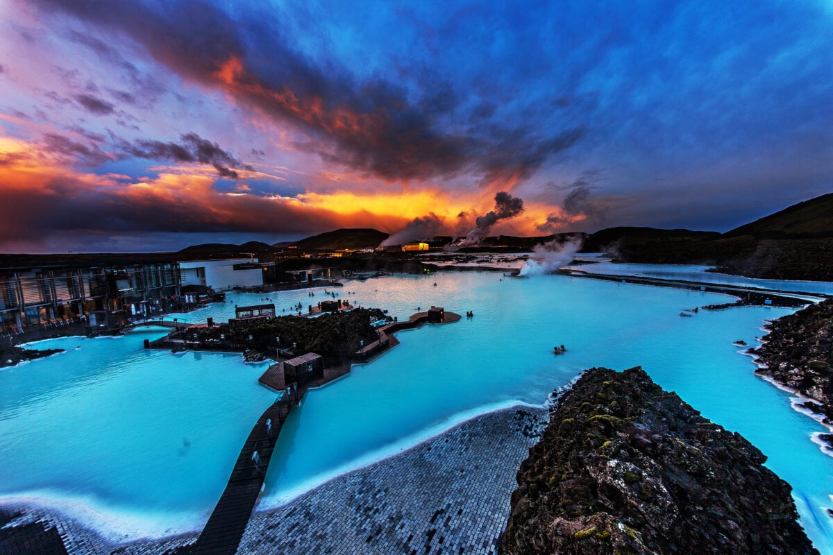 Aerial view of Blue Lagoon, Iceland