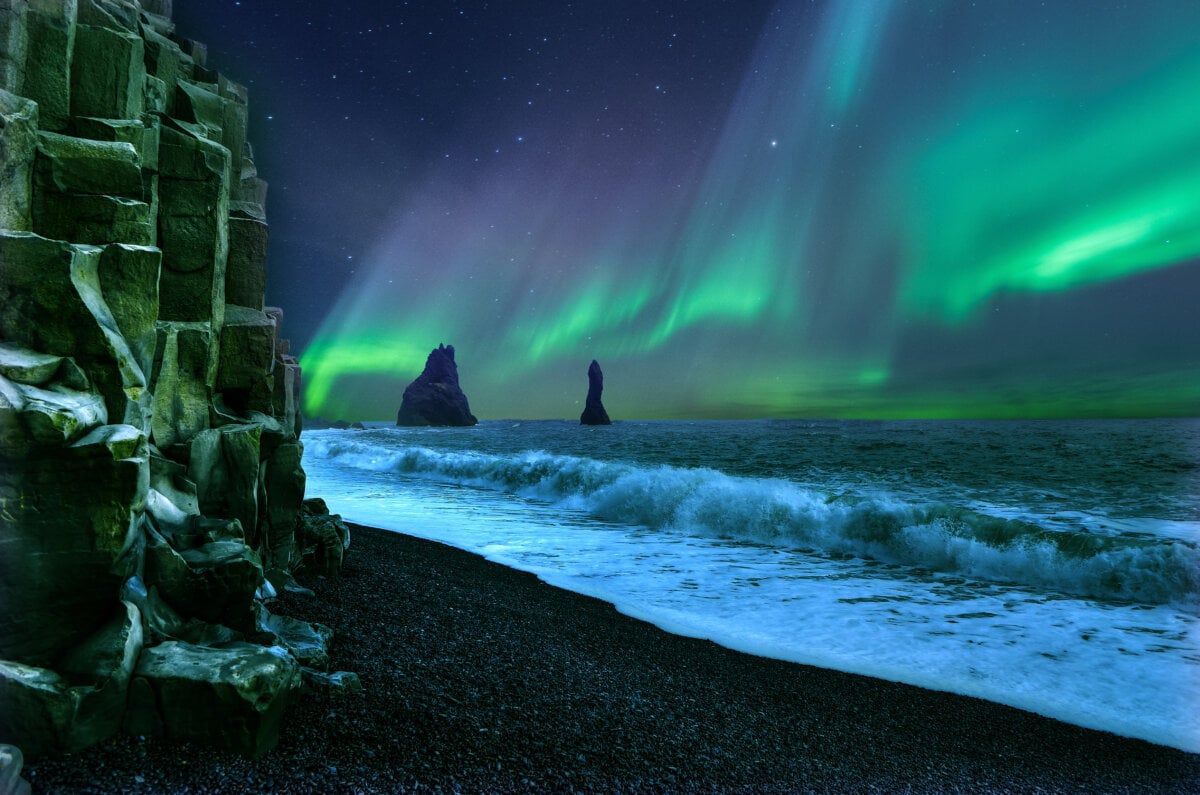 Northern lights in Vik, Iceland