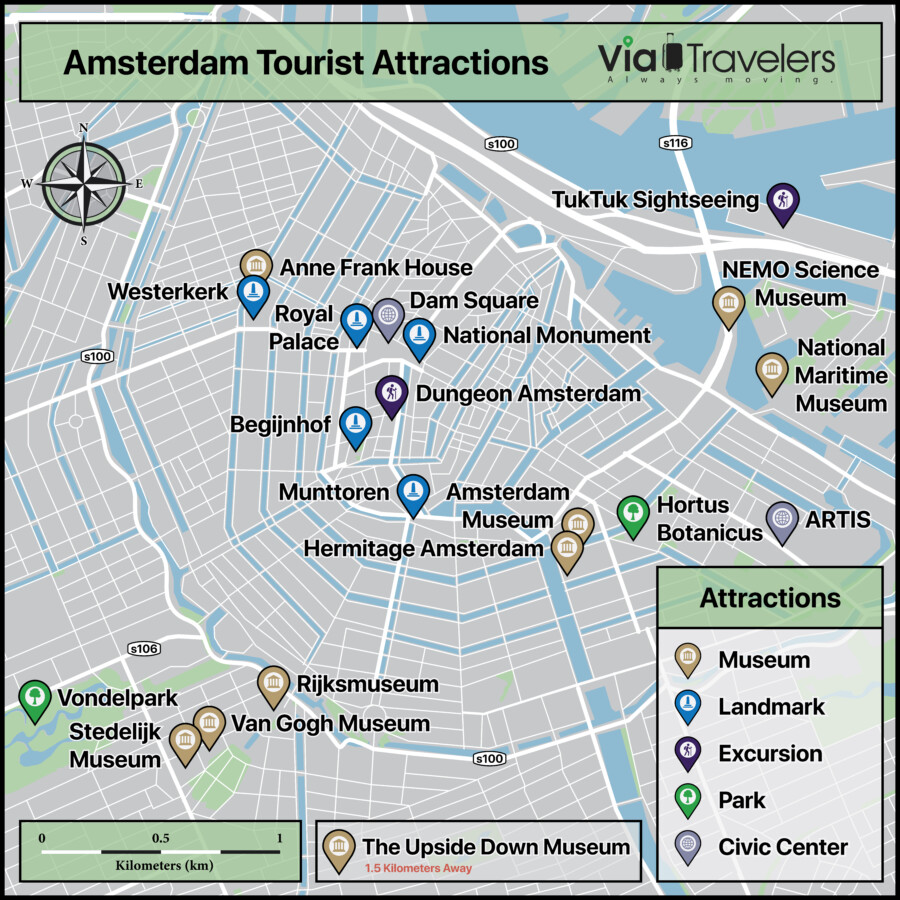 Map of Amsterdam Attractions