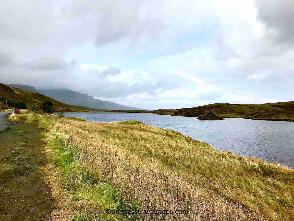 scenic view of the Loch Fada, captured from the A855 road side. 