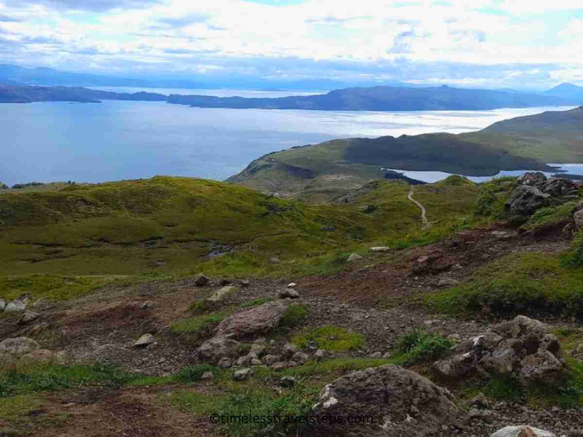 view of Loch Rassay from the Old Man of Storr