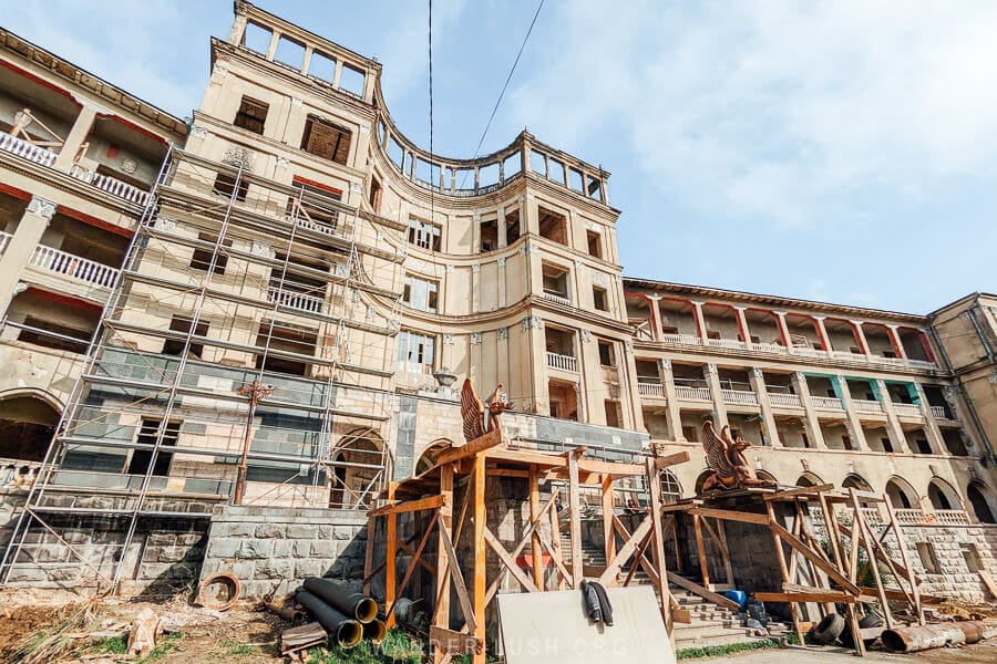 The old Sanatorium Tbilsii in Tskaltubo, Georgia undergoing renovation.