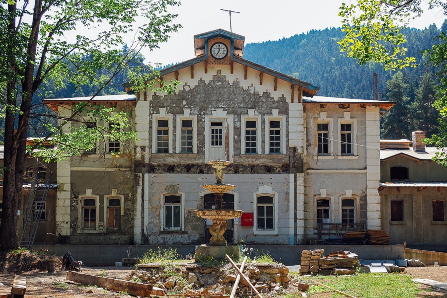 The Romanov Baths under reconstruction in Abastumani.