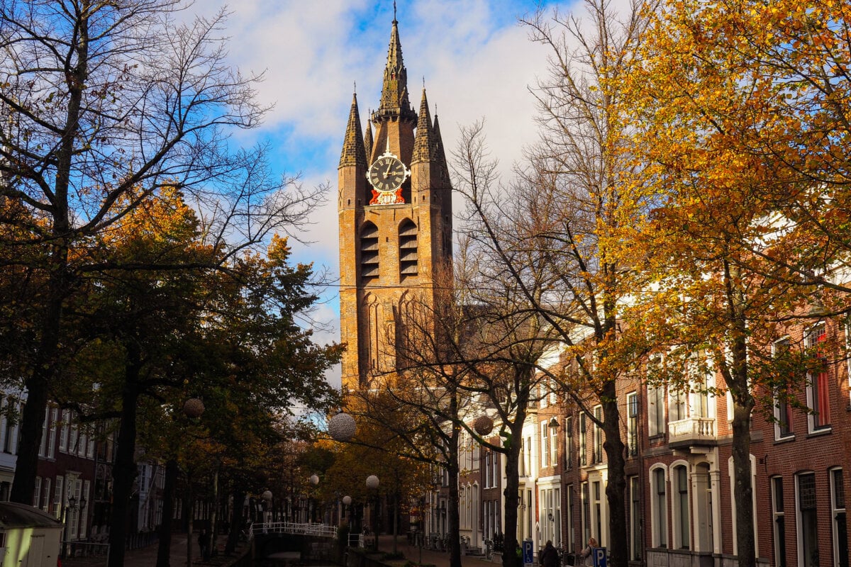 The Leaning Tower of the Oude Kerk in Delft