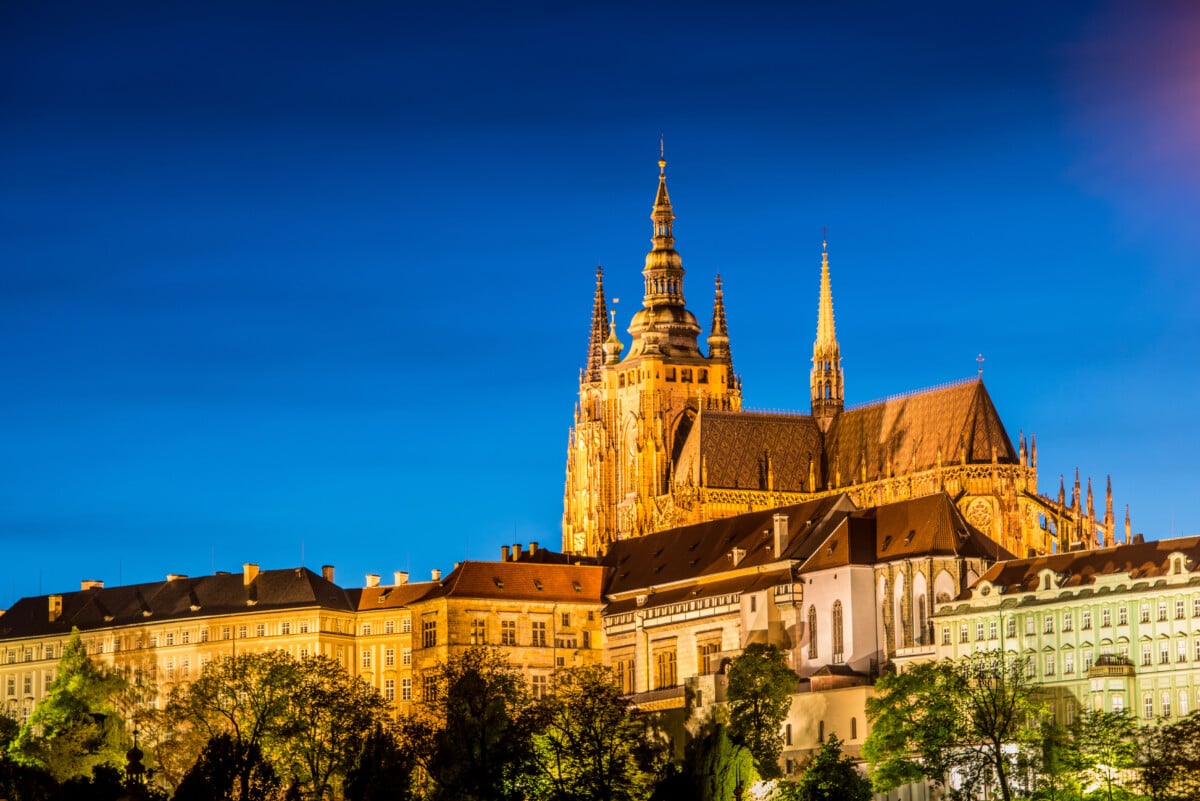 Prague Castle at night