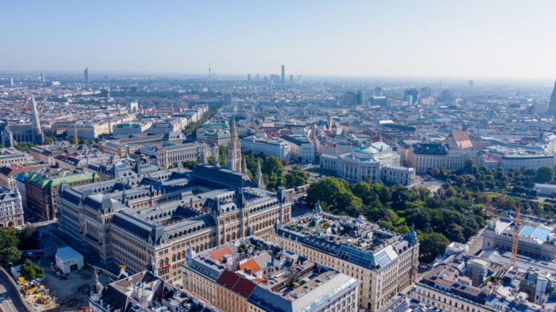 Aerial View of Vienna, Austria Cityscape