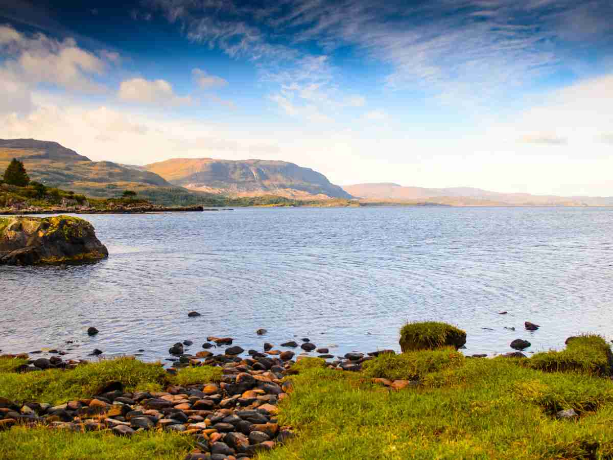 mountains on the rocky shores of Loch Torridon 