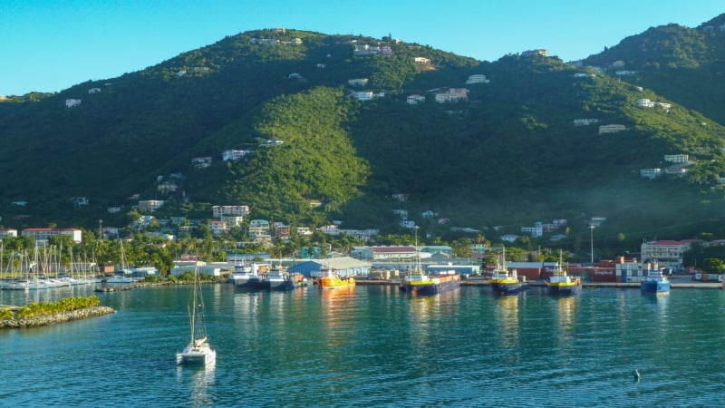 Port with Tortola Bay in British Virgin Islands