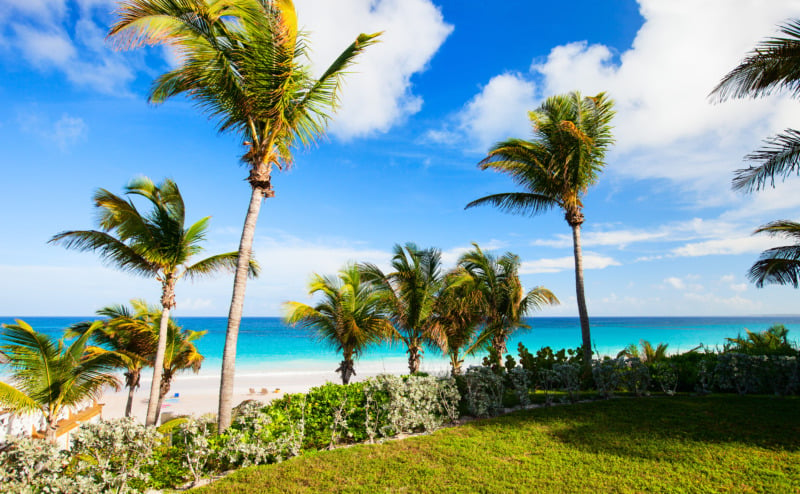 Beautiful tropical beach at Harbour island Bahamas