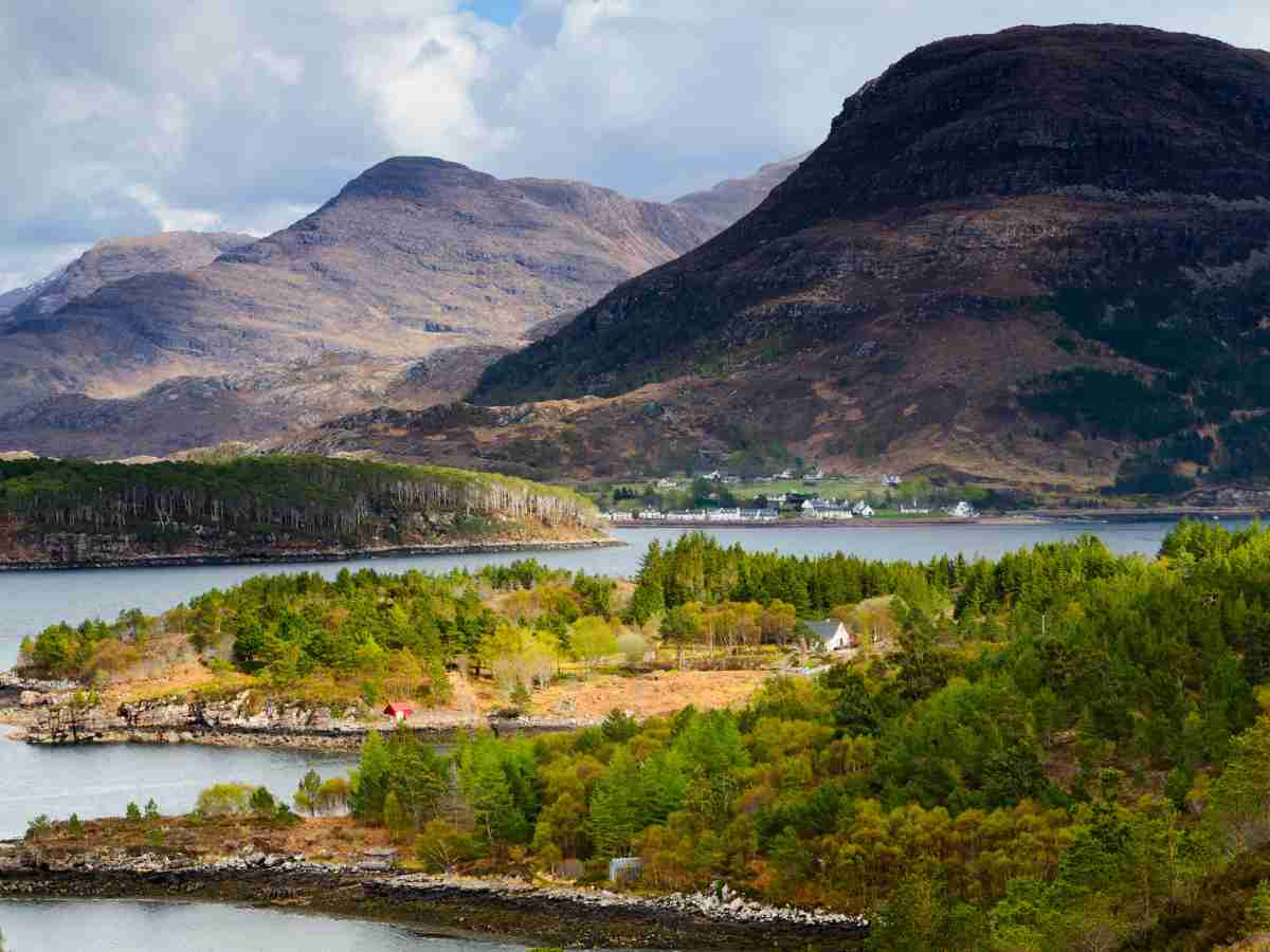 Ben Shieldaig towers above the pretty village of Shieldaig and the loch