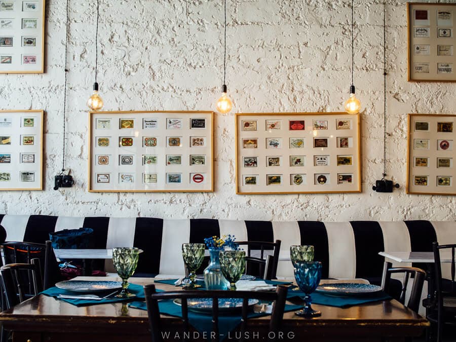 Interior of Paolo restaurant in Kutaisi.