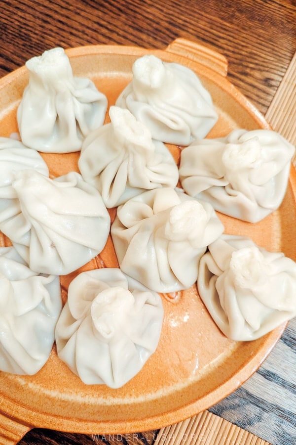 Georgian Khinkali dumplings at Bar-Restaurant Argonauts in Kutaisi.