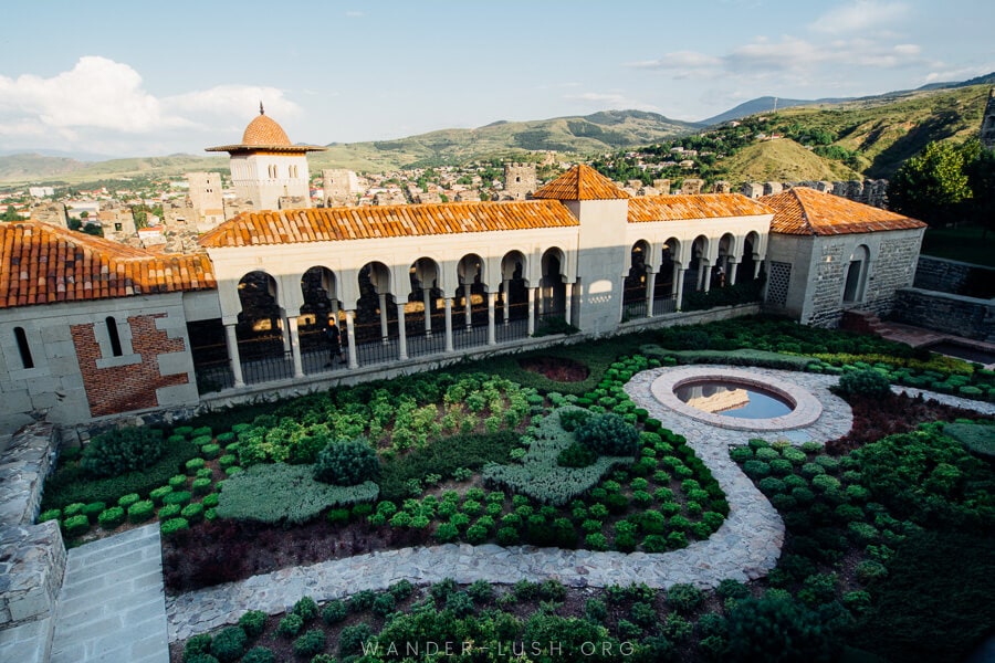 The grounds of Rabati Castle in Akhaltsikhe, Georgia viewed from above.