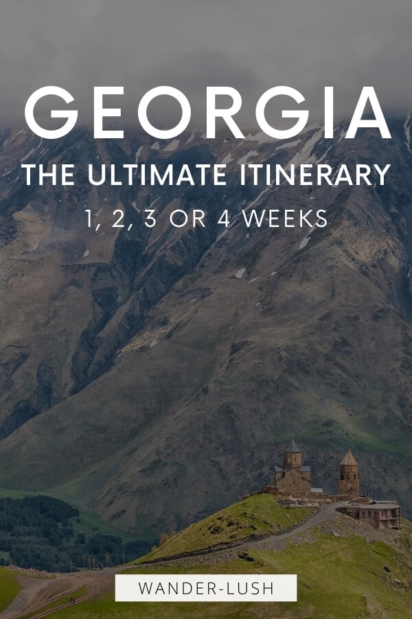 The ultimate Georgia itinerary – 1 to 4 weeks of travel in Georgia (country). Includes things to do, detailed travel instructions and recommended accommodations. #Georgia #Caucasus #Tbilisi | Things to do in Georgia | Georgia travel guide | Georgia Europe | Georgia Caucasus