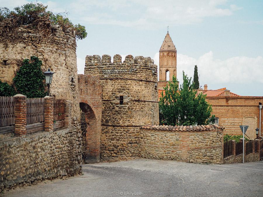 Stone walls in the town of Sighnaghi.