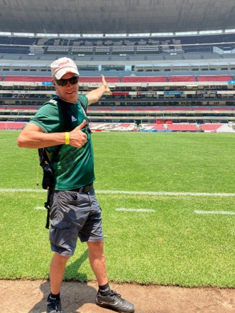 Nomadic Backpacker At the Estadio Azteca in Mexico City