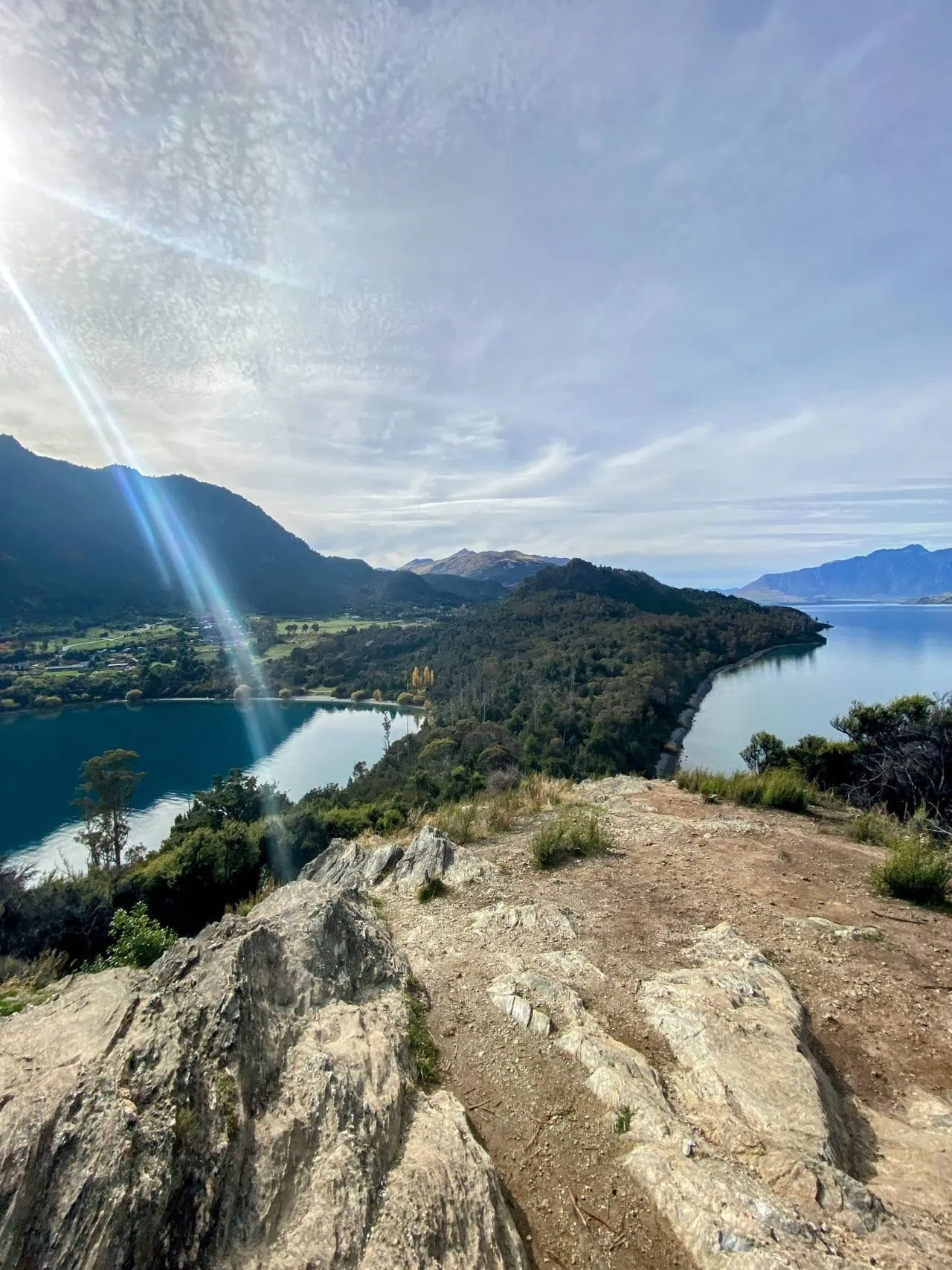 view from the top of Bob's Cove, hike near Queenstown