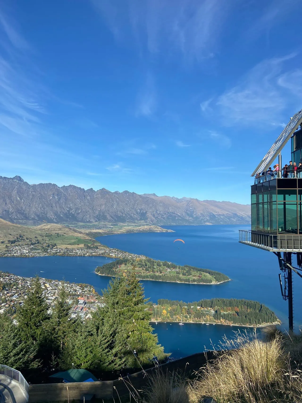 viewing platform at Skyline Queenstown over the city and lake