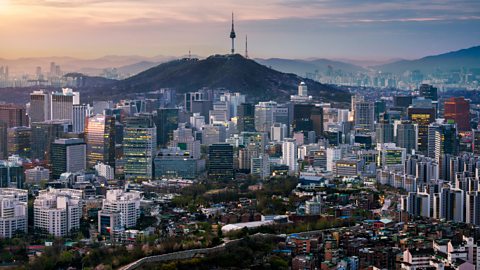 Mongkol Chuewong/Getty Images Sunrise scene of Seoul downtown city skyline