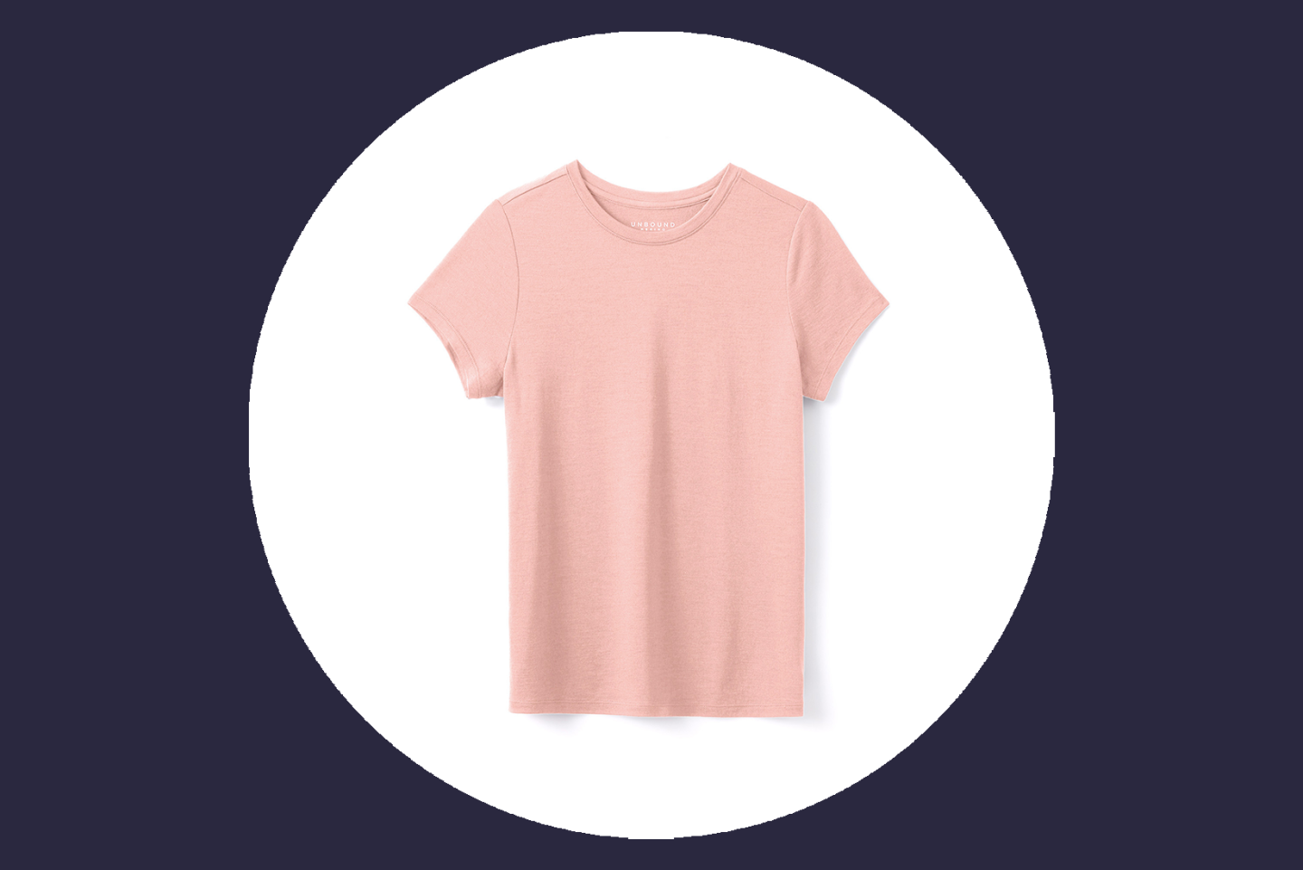 Pink merino wool T-shirt, with short sleeves