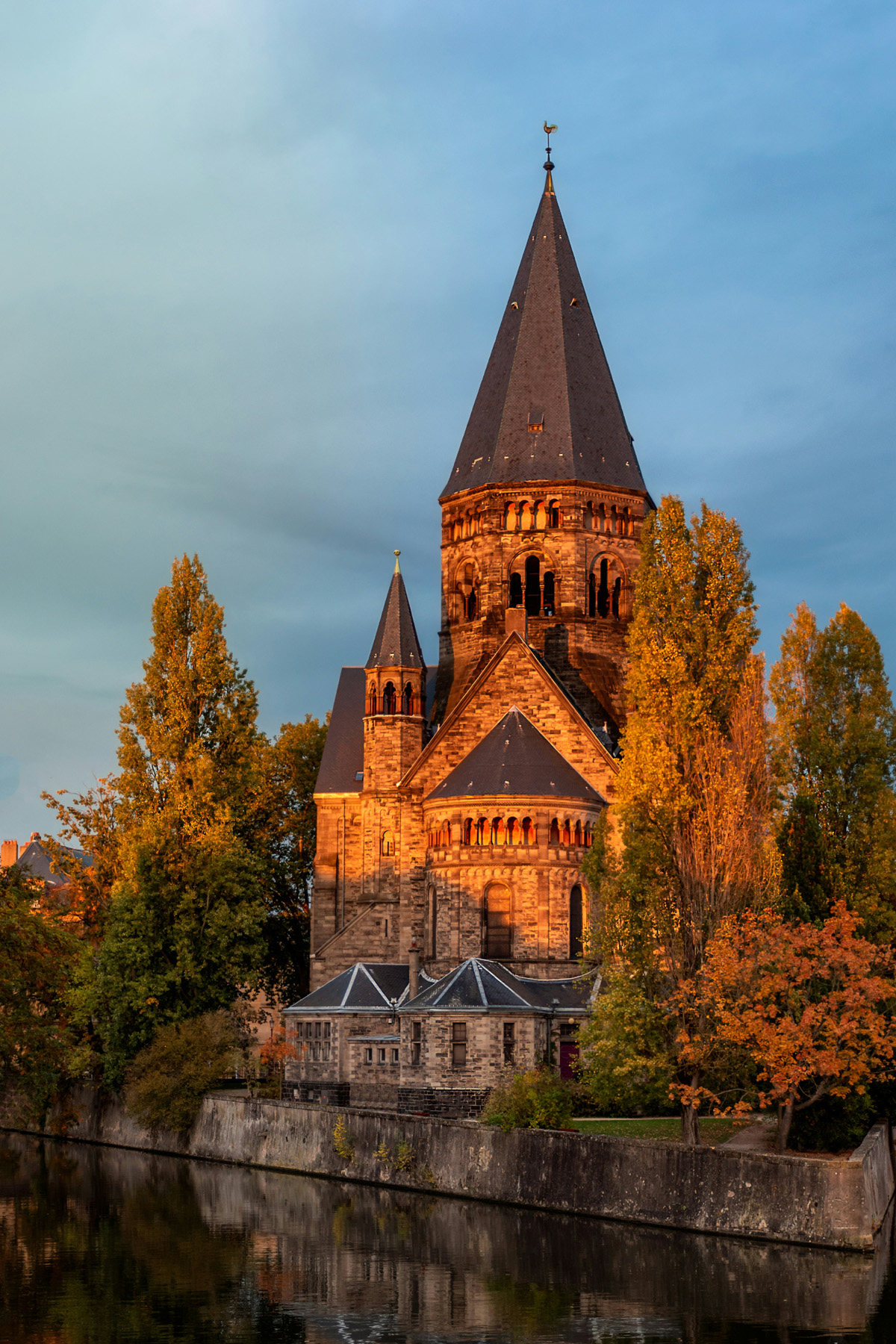 A church on the riverbanks in Metz, France makes one of the best day trips from Paris.