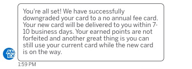 Amex Chat Downgrade