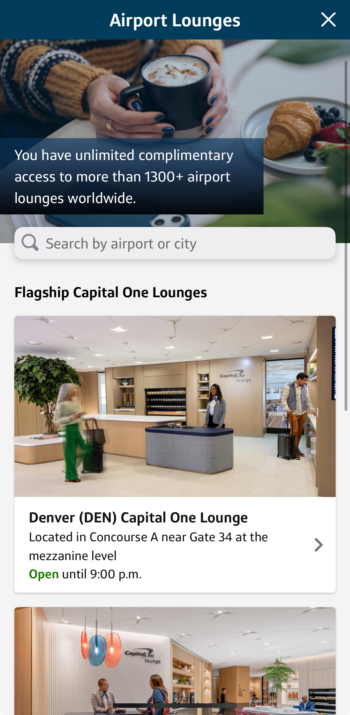 capital one lounge app