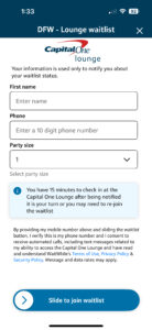 Don't Wait in Line: Queue up for Capital One Lounges via App!