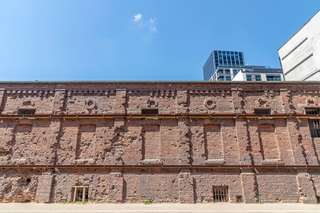 Historic Ghetto wall in Warsaw, Poland