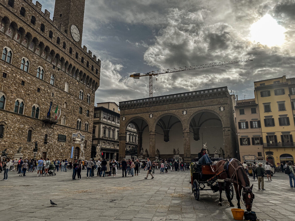 Horse Drawn Carriage at Piazza Signoria, Florence, Italy