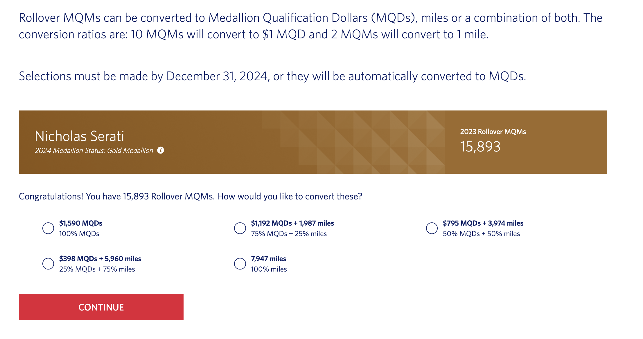 skymiles rollover MQMs options