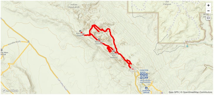 Dark Angel via Devils Garden Loop map