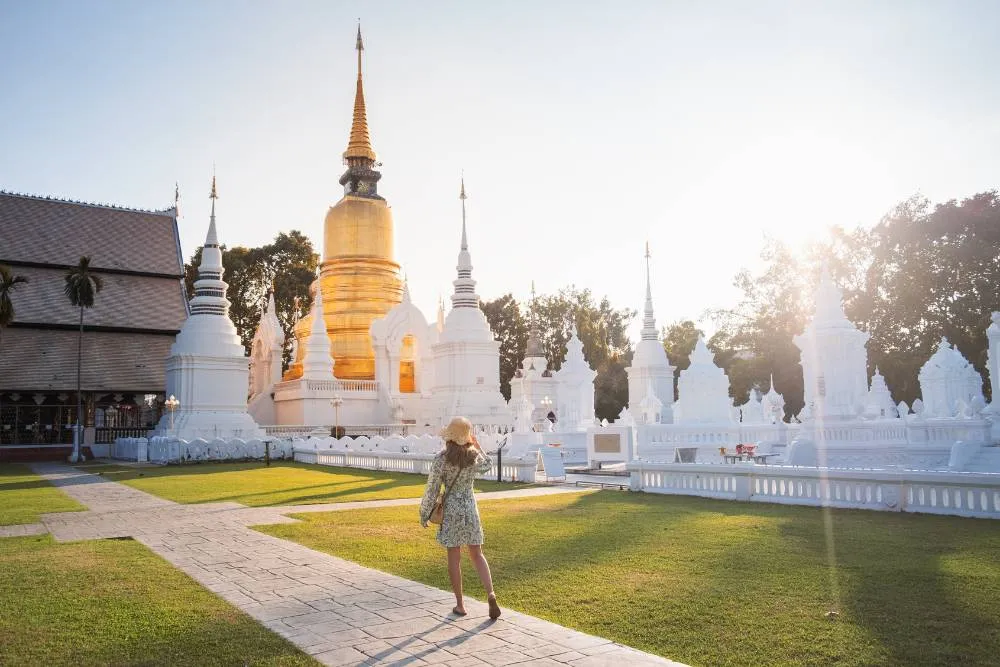 Woman walking through site of interest in Chiang Mai— Getty Images