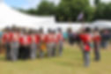 Living historian soldiers lining up in the Chalke History Festival