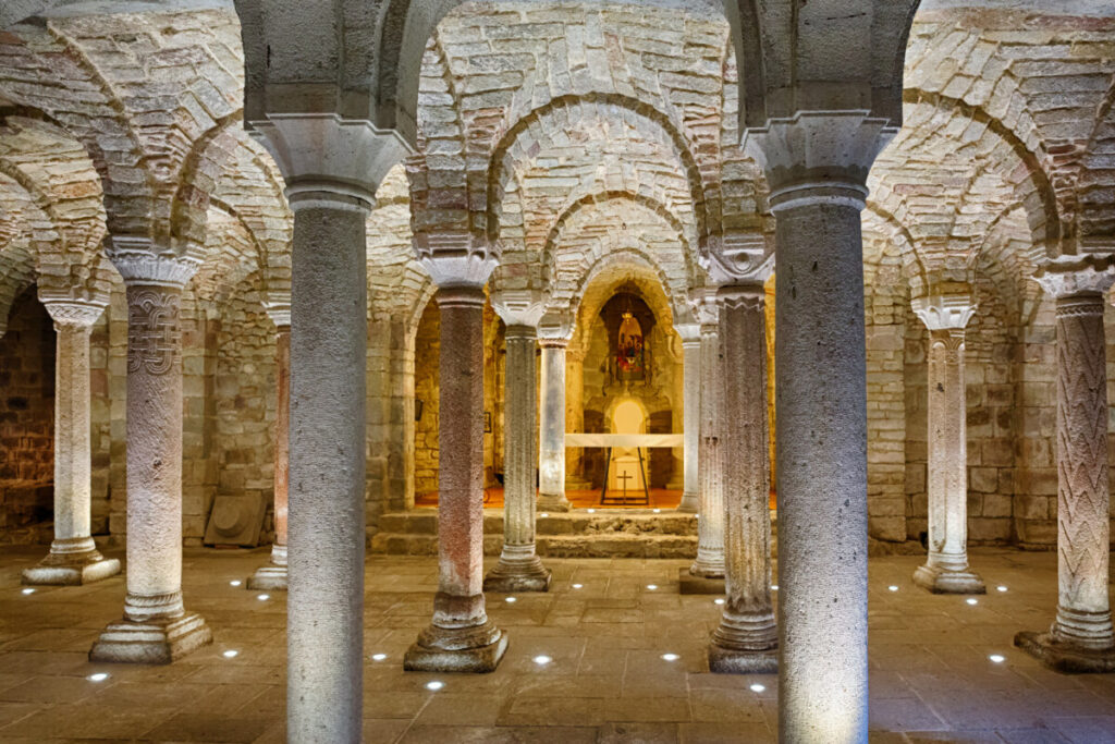 Crypt of the Abbey of Abbadia San Salvatore, Tuscany, Italy