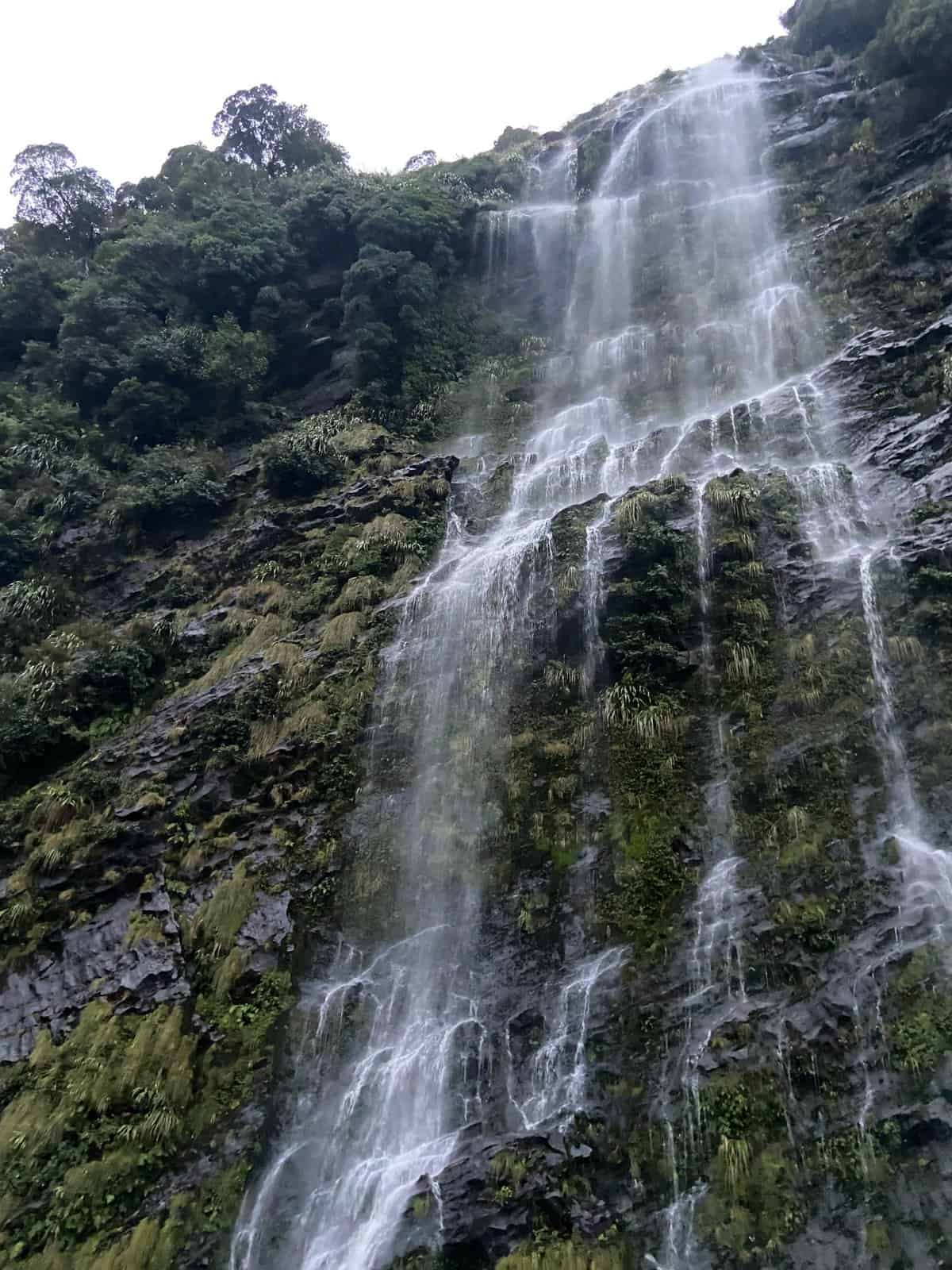 Waterfall in Doubtful Sound, New Zealand