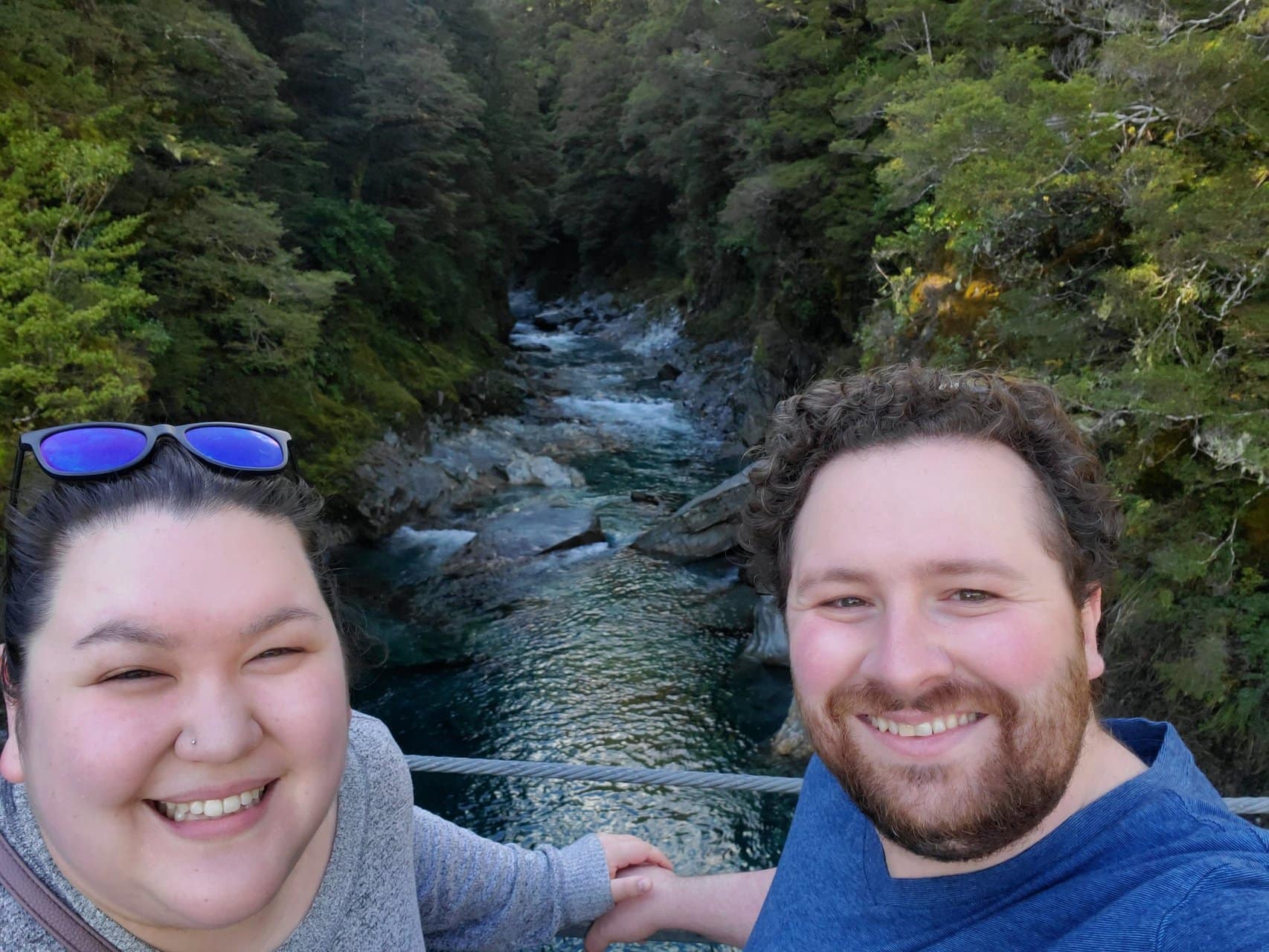 Riana and Colin selfie at Blue Pools Wanaka