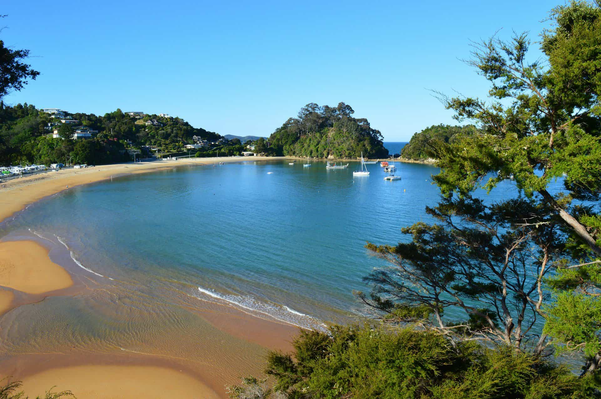 A beach at Abel Tasman National Park, New Zealand South Island Itinerary