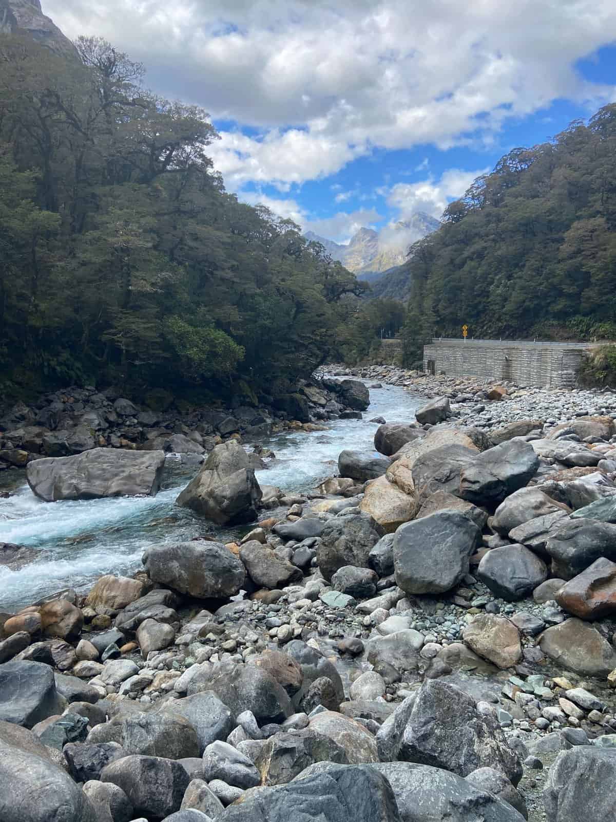 Falls Creek Falls in Fiordland National Park, New Zealand