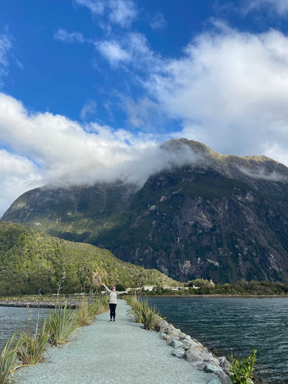 Riana at Milford Sound, New Zealand