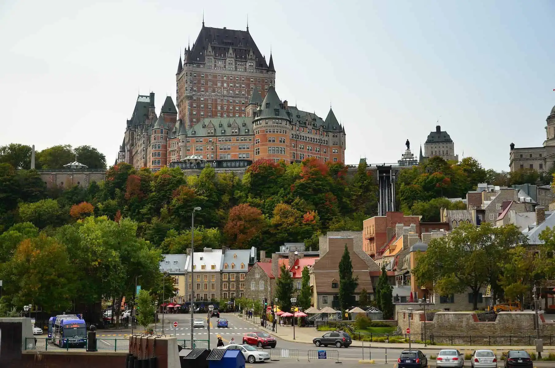 View of the Fairmont hotel in Quebec City, Canada road trip