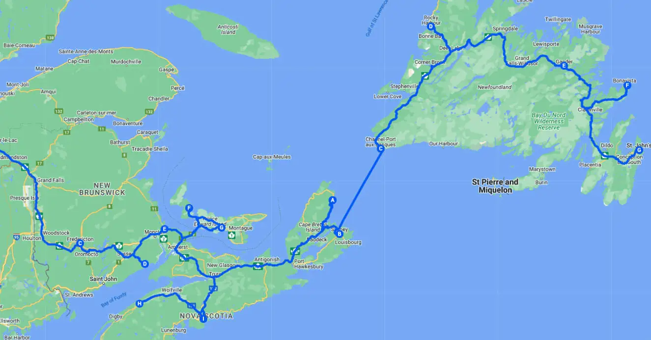 Atlantic Canada: New Brunswick, PEI, Nova Scotia & Newfoundland road trip driving across Canada through the Maritimes